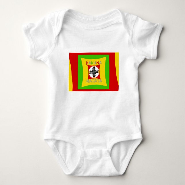 Hakuna Matata Fun Rasta Colors: Vibrant & Carefree Baby Bodysuit (Front)