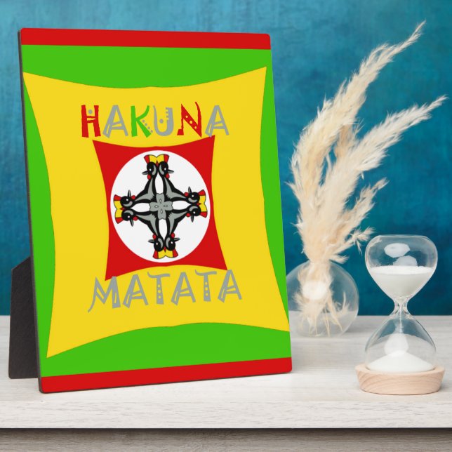 Hakuna Matata Fun Rasta Colors: Vibrant & Carefree Plaque (Side)