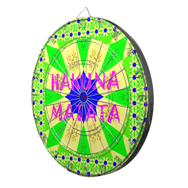 Hakuna Matata - Geometrical Global inspired custom Dartboard (Front Right)