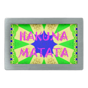 Hakuna Matata - Geometrical Global inspired custom Rectangular Belt Buckle