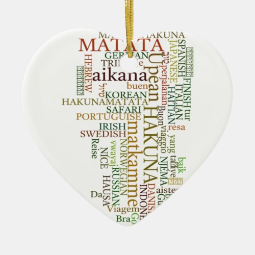 Hakuna Matata Gift Color Ceramic Ornament