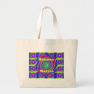 Hakuna Matata gift design colors.png Large Tote Bag