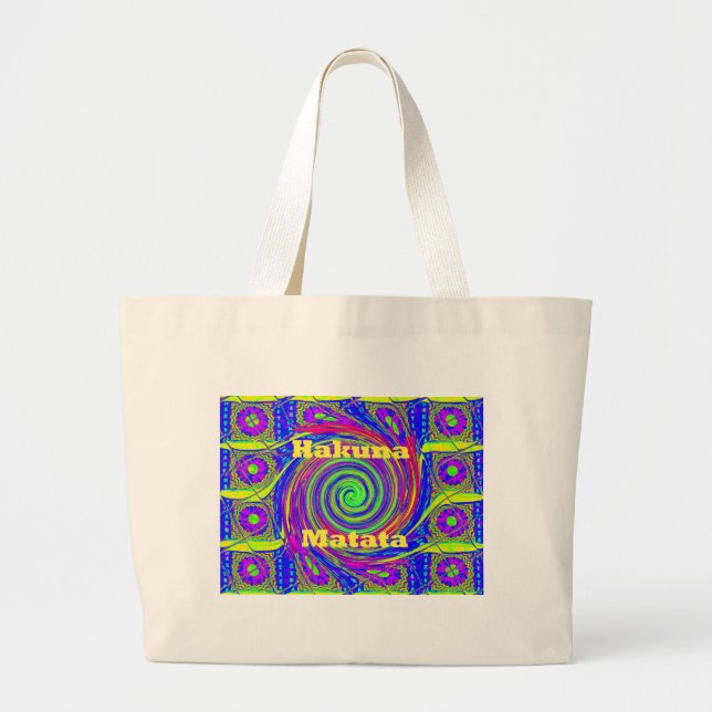 Hakuna Matata gift design colors.png Large Tote Bag (Front)