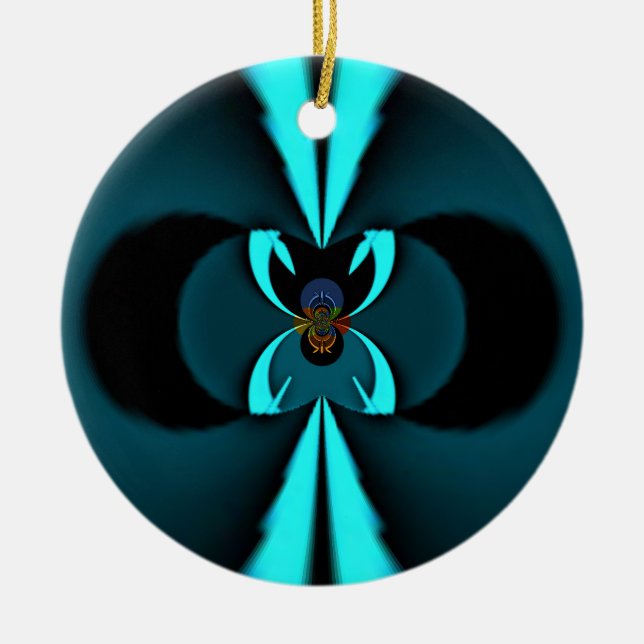 Hakuna Matata Gifts Blue Shield Ceramic Ornament (Front)