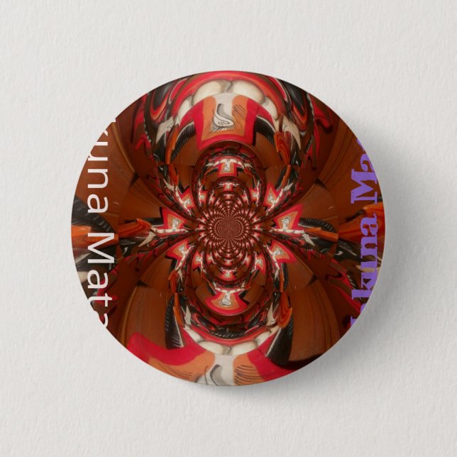 Hakuna Matata Halloween Mask Kaleidoscope Abstract Button (Front)