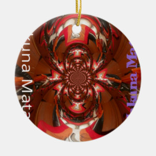 Hakuna Matata Halloween Mask Kaleidoscope Abstract Ceramic Ornament