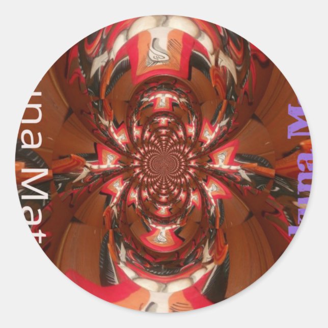 Hakuna Matata Halloween Mask Kaleidoscope Abstract Classic Round Sticker (Front)