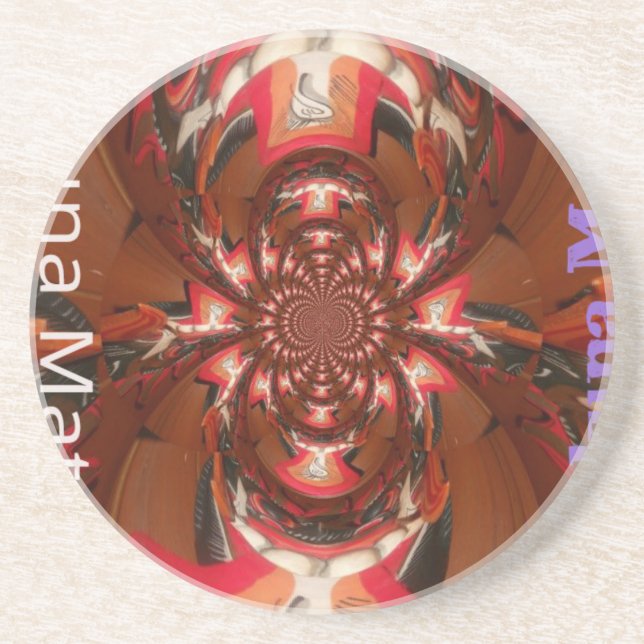 Hakuna Matata Halloween Mask Kaleidoscope Abstract Drink Coaster (Front)