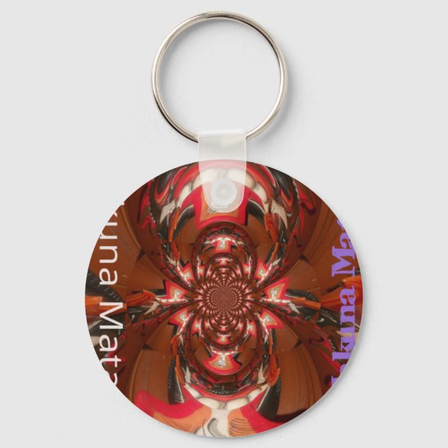 Hakuna Matata Halloween Mask Kaleidoscope Abstract Keychain (Front)