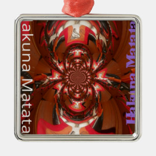 Hakuna Matata Halloween Mask Kaleidoscope Abstract Metal Ornament