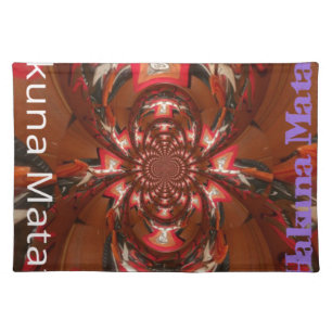 Hakuna Matata Halloween Mask Kaleidoscope Abstract Placemat