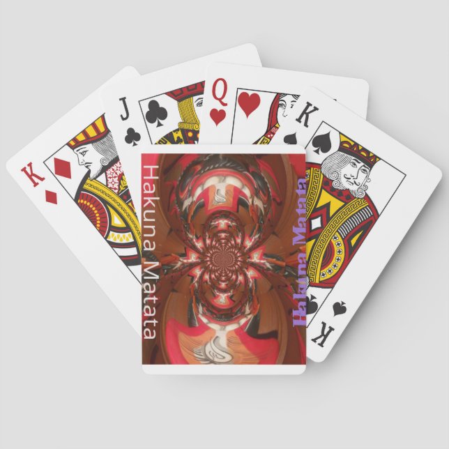 Hakuna Matata Halloween Mask Kaleidoscope Abstract Poker Cards (Back)