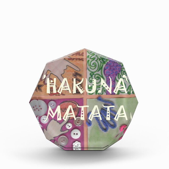 Hakuna Matata Hand Sign Art Print Acrylic Award (Front)