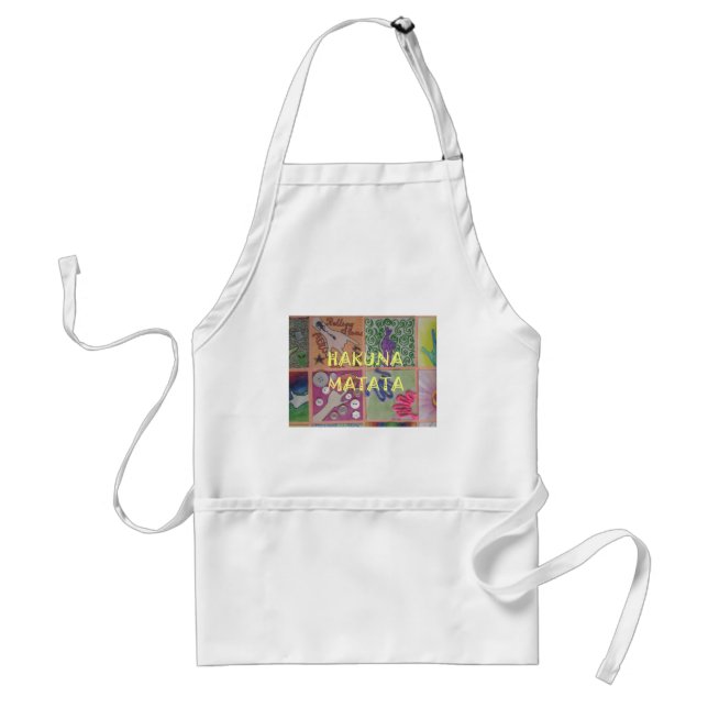 Hakuna Matata Hand Sign Art Print Adult Apron (Front)