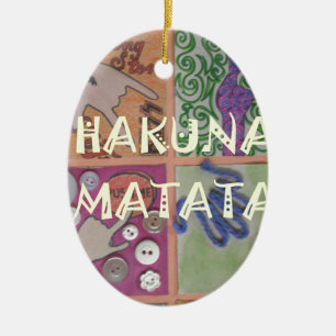 Hakuna Matata Hand Sign Art Print Ceramic Ornament