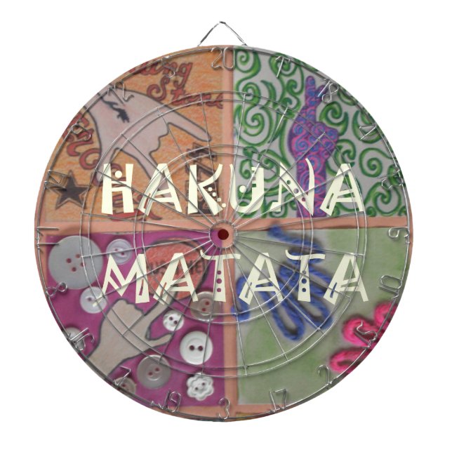 Hakuna Matata Hand Sign Art Print Dart Board (Front)