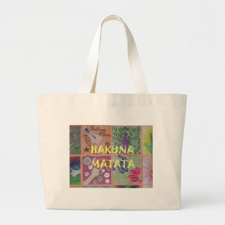 Hakuna Matata Hand Sign Art Print Large Tote Bag
