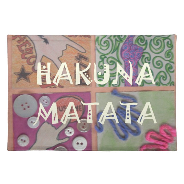 Hakuna Matata Hand Sign Art Print Placemat (Front)