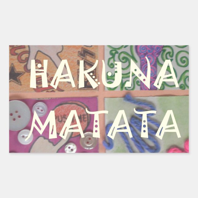 Hakuna Matata Hand Sign Art Print Rectangular Sticker (Front)
