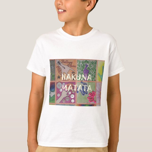 Hakuna Matata Hand Sign Art Print T-Shirt (Front)