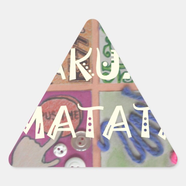 Hakuna Matata Hand Sign Art Print Triangle Sticker (Front)