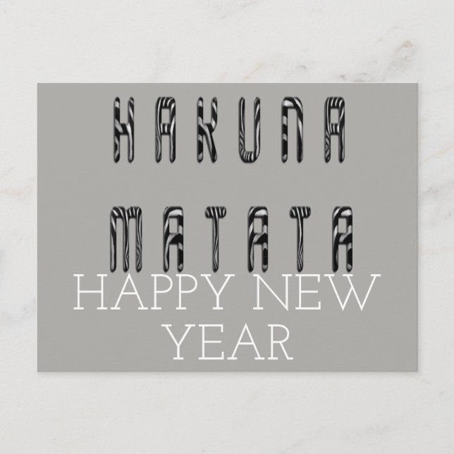 Hakuna Matata Happy New Year Holiday Postcard (Front)
