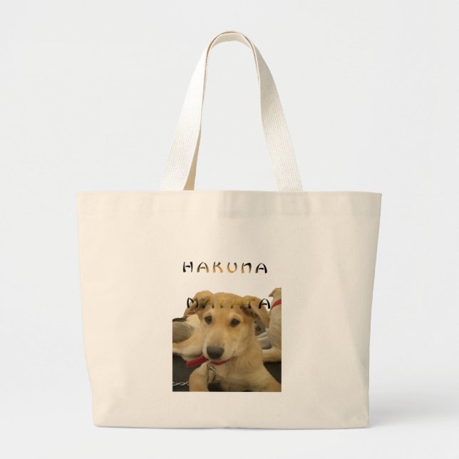 Hakuna Matata I know what you are thinking pinctur Large Tote Bag (Front)