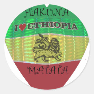 Hakuna Matata I love Ethiopia Colors.png Classic Round Sticker