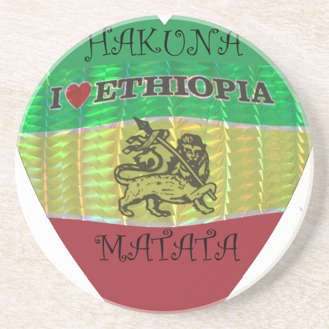 Hakuna Matata I love Ethiopia Colors.png Coaster (Front)