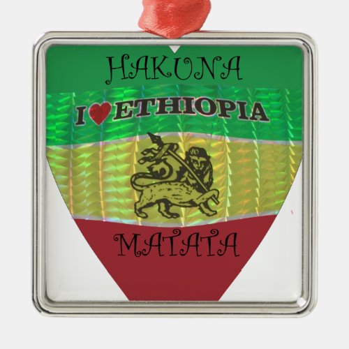 Hakuna Matata I love Ethiopia Colorspng Metal Ornament