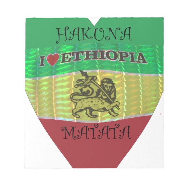 Hakuna Matata I love Ethiopia Colors.png Notepad (Front)