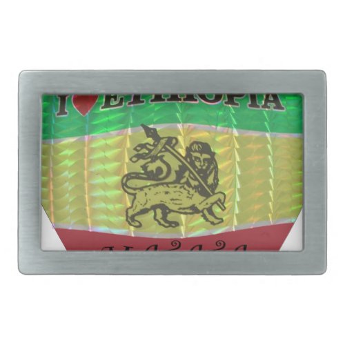 Hakuna Matata I love Ethiopia Colorspng Rectangular Belt Buckle