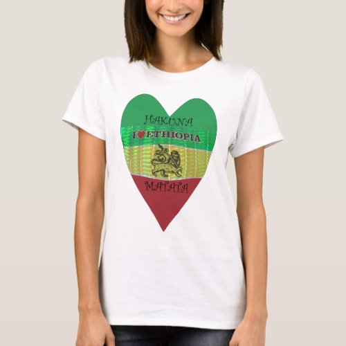 Hakuna Matata I love Ethiopia Colorspng T_Shirt