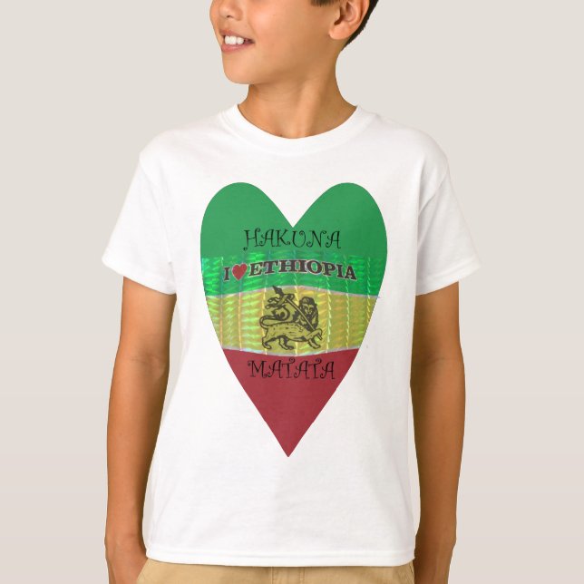 Hakuna Matata I love Ethiopia Colors.png T-Shirt (Front)
