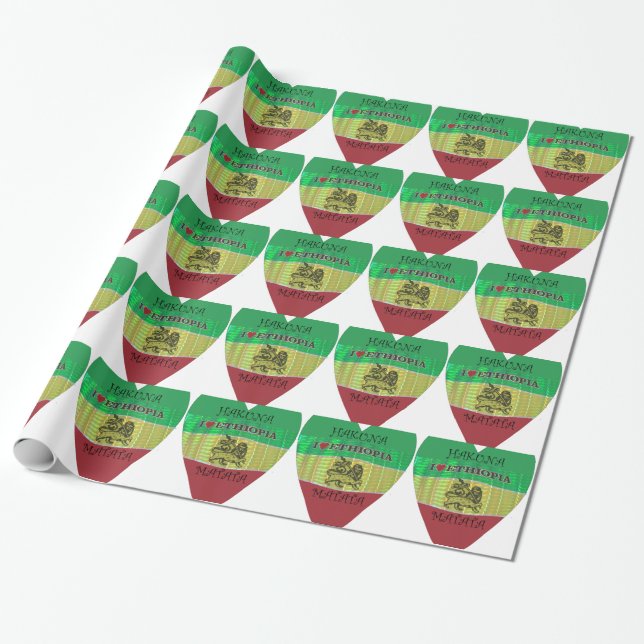 Hakuna Matata I love Ethiopia Colors.png Wrapping Paper (Unrolled)