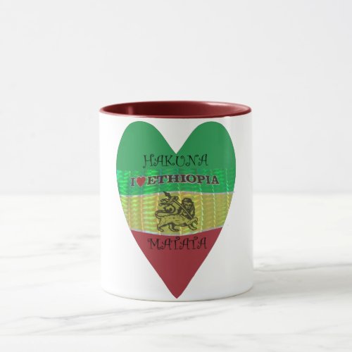 Hakuna Matata I love Ethiopia National Flag Colors Mug