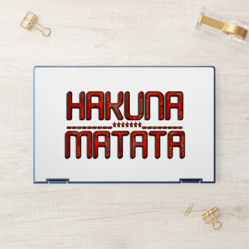 Hakuna Matata in Red With Stars Techno   HP Laptop Skin