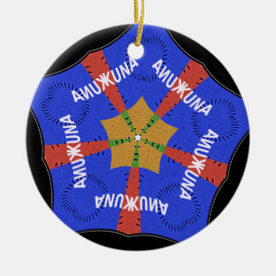Hakuna Matata Iridiscent Blue Ceramic Ornament