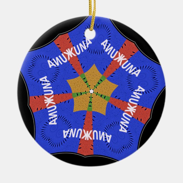 Hakuna Matata Iridiscent Blue Ceramic Ornament (Front)
