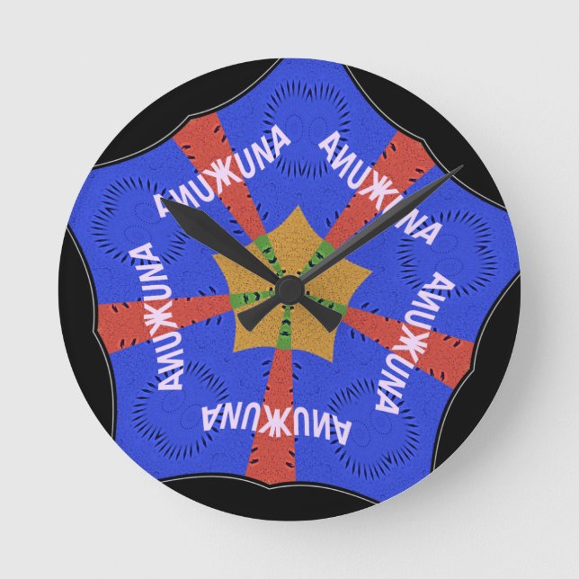Hakuna Matata Iridiscent Blue Round Clock (Front)