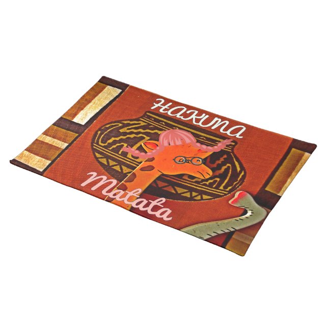 Hakuna Matata: Joyful African Art iPhone 17 Case & Placemat (On Table)