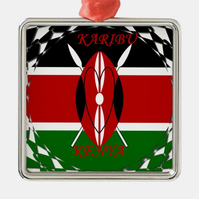 Hakuna matata Karaibu Kenya Metal Ornament (Front)