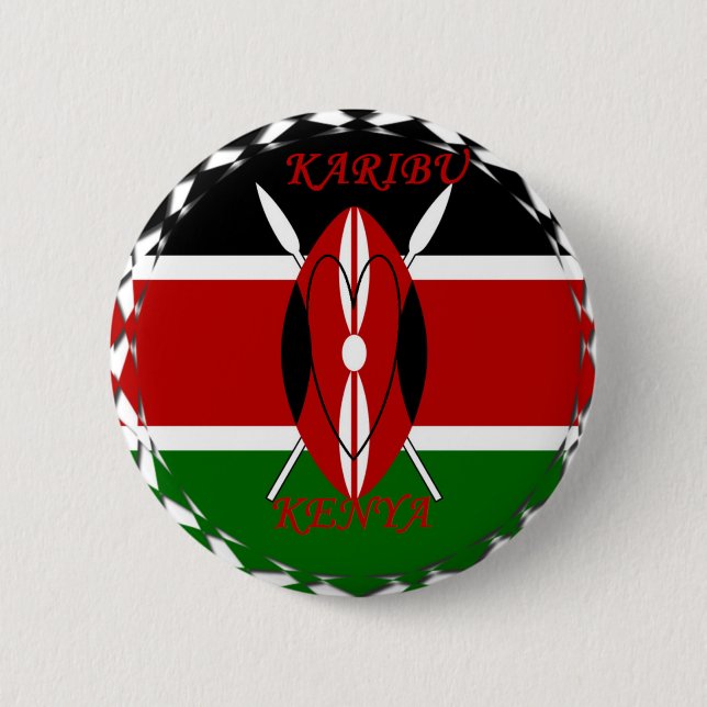 Hakuna matata Karaibu Kenya Pinback Button (Front)