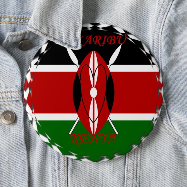 Hakuna matata Karaibu Kenya Pinback Button (In Situ)