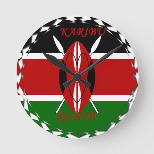 Hakuna matata Karaibu Kenya Round Clock