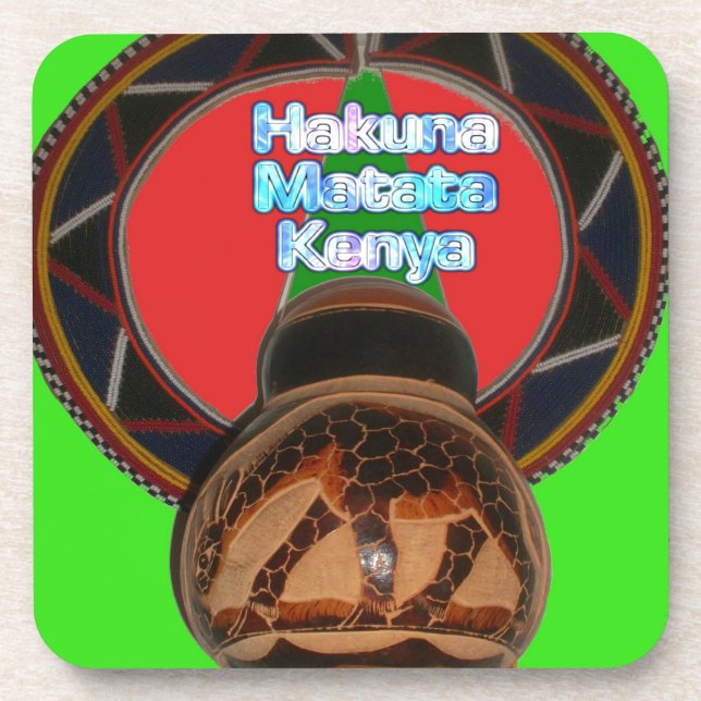 Hakuna Matata Kenya Art Print Beverage Coaster (Front)