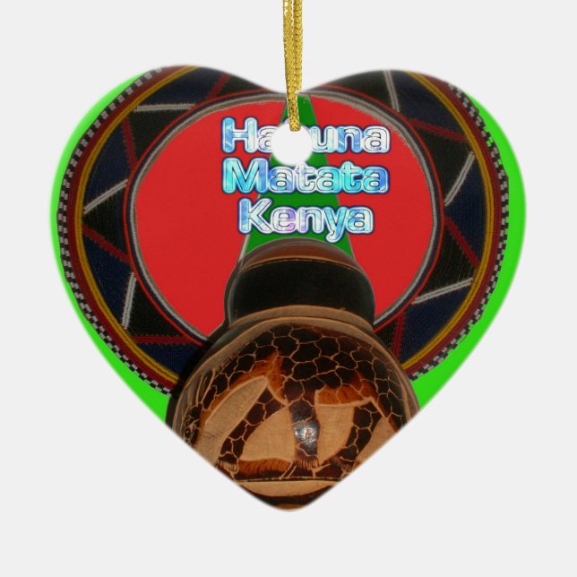 Hakuna Matata Kenya Art Print Ceramic Ornament (Front)