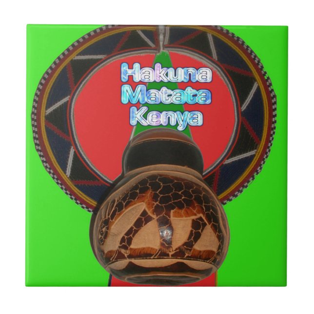 Hakuna Matata Kenya Art Print Ceramic Tile (Front)
