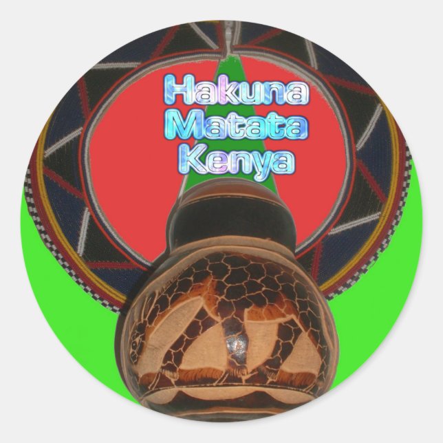 Hakuna Matata Kenya Art Print Classic Round Sticker (Front)
