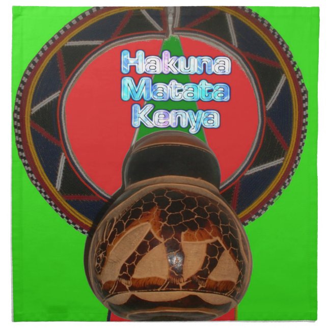 Hakuna Matata Kenya Art Print Cloth Napkin (Front)